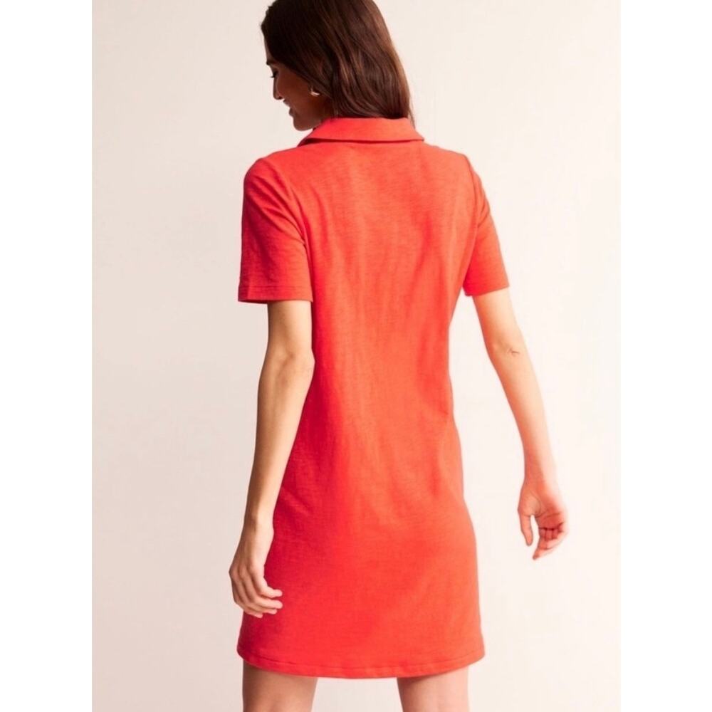 Boden Red Cotton Polo Shirt Dress Size 4 Preppy Short Sleeve Mini - Picture 2 of 8